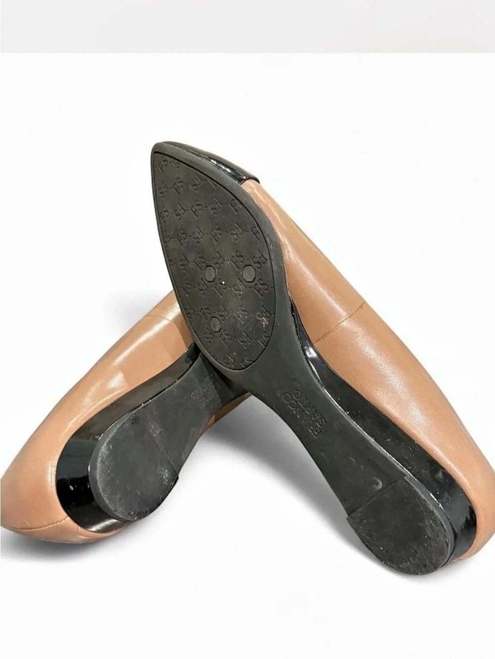 Franco Sarto Harold leather Pointed Toe flats ballet loafers Shoes Tan & Black